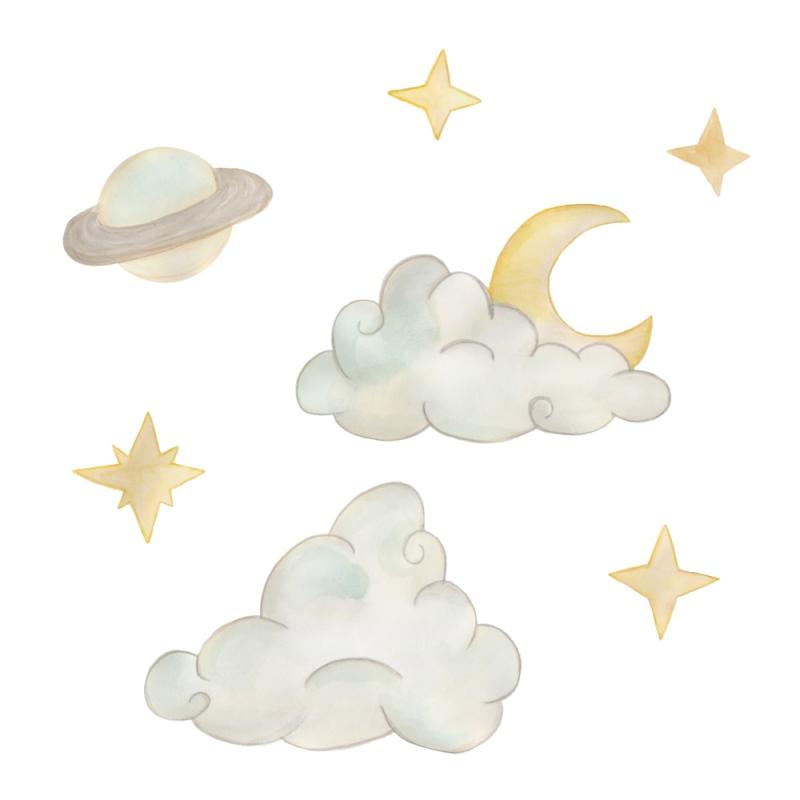 Wallsticker Saturn Himmel   Multi fra That's Mine