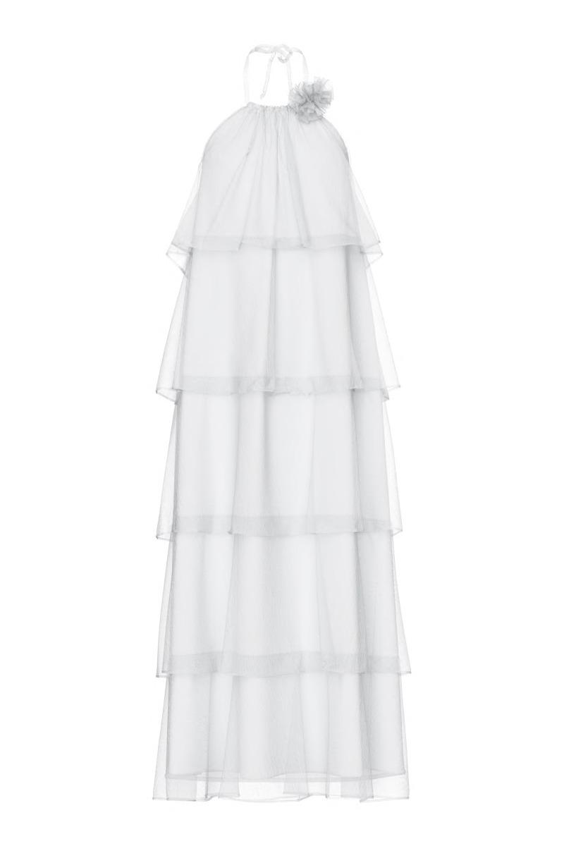 Kjole   Clara Sl Long Layred Dress   Bright White (levering Midt Marts) fra Pieces