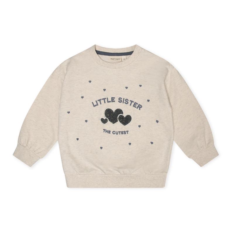 Finley Lillesøster Sweatshirt   Light Creme Melange   80cm   12m fra That's Mine