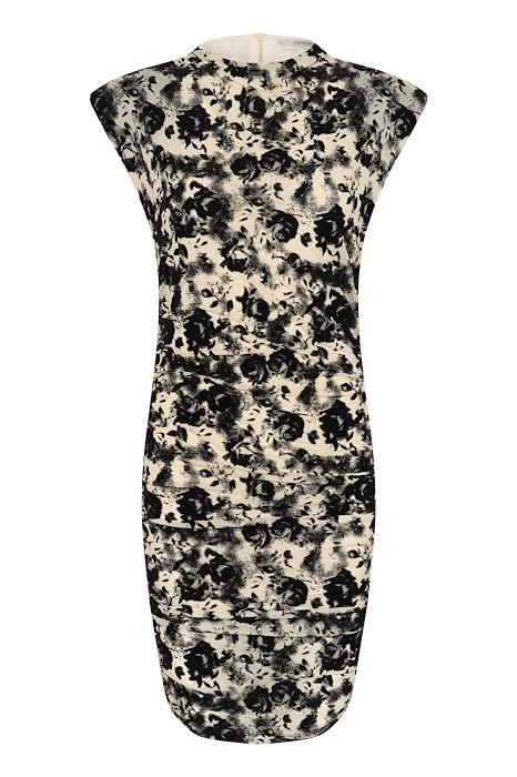 Kjole   Gz Flora Dress   Butter Yellow Black fra Gestuz