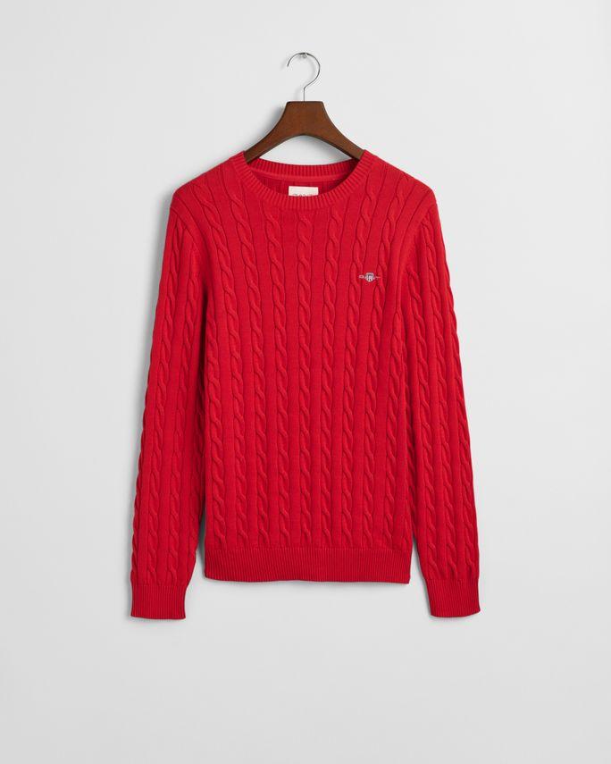 Cotton Cable C Neck fra Gant