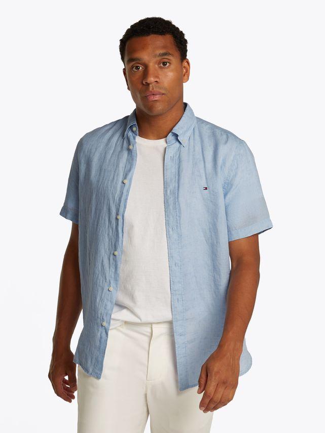 Pigment Dyed Linen Rf Shirt S S fra Tommy Hilfiger