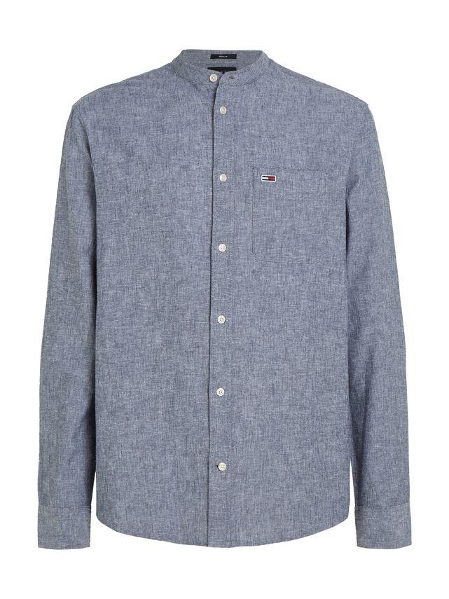Tjm Reg Mao Linen Blend Shirt fra Tommy Jeans