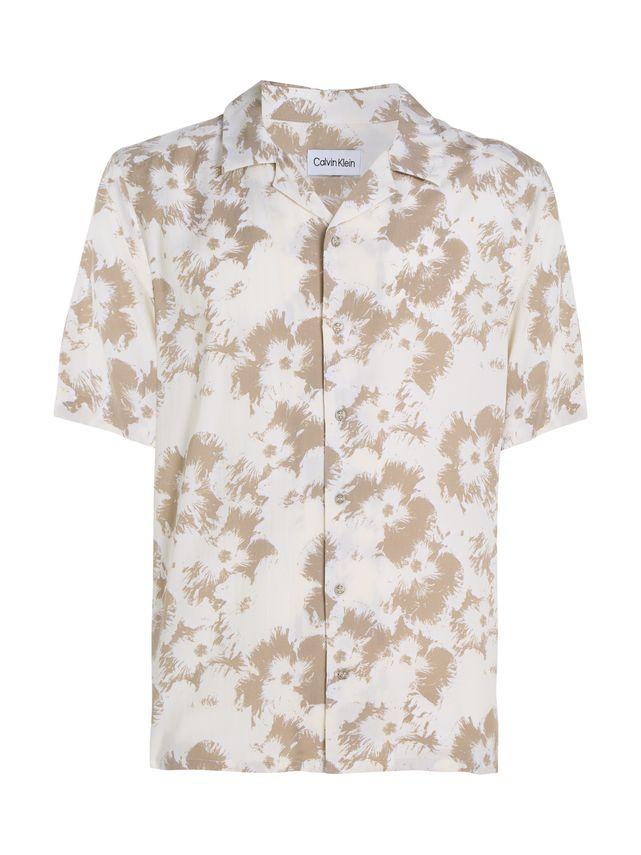 Viscose Flower Aop S S Shirt fra Calvin Klein