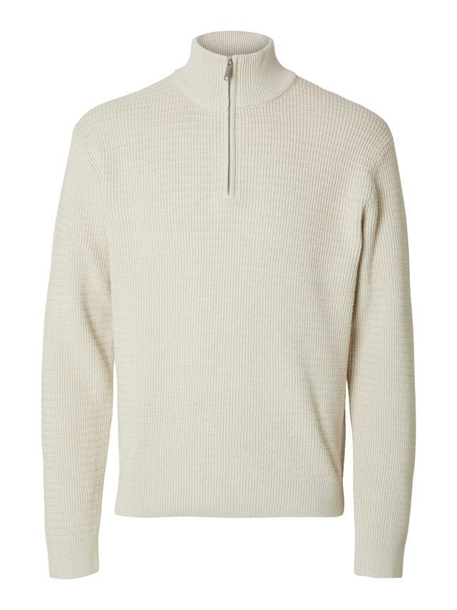 Slhtheo Ls Knit Structure Half Zip fra Selected