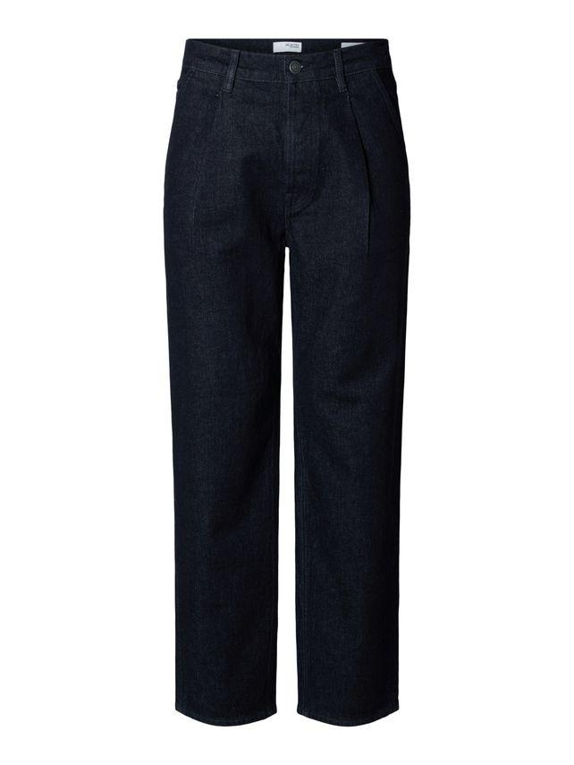 Slh220 Loose Kobe Pleat 5442 D.blue fra Selected