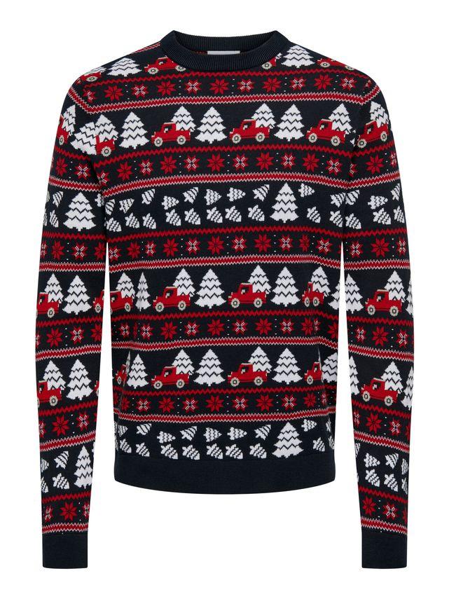 Onsxmas Reg 5 Jaq Crew Knit fra Only & Sons