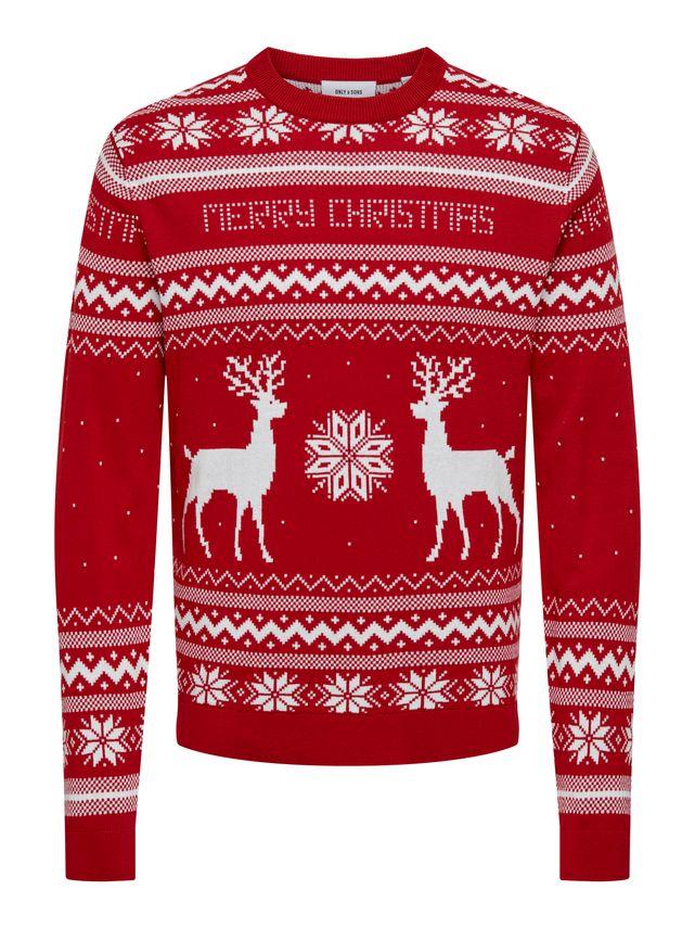 Onsxmas Reg 5 Jaq Crew Knit fra Only & Sons
