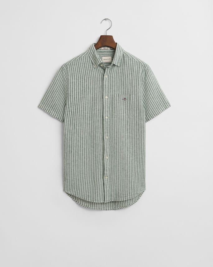 Reg Cotton Linen Stripe Ss Shirt fra Gant