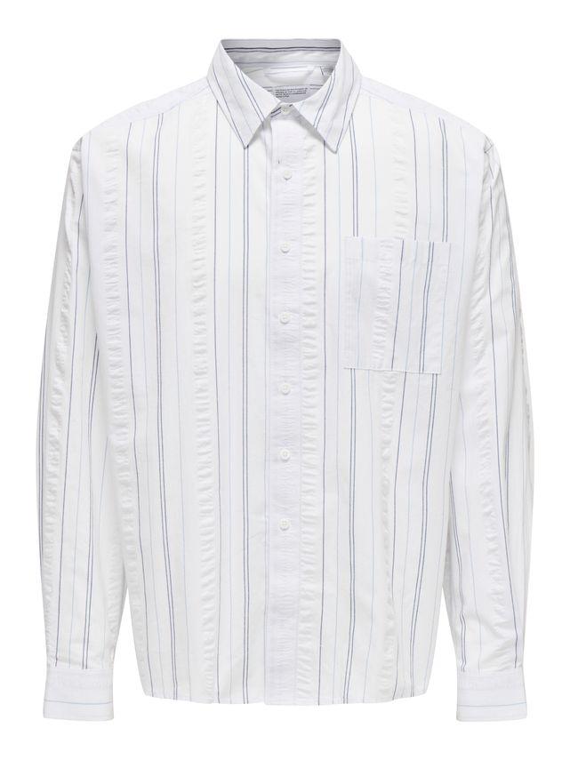 Onsquentin Rlx Ls Seersucker Shirt fra Only & Sons