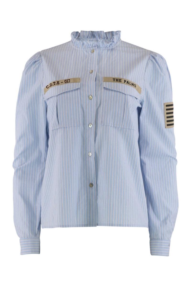 Skjorte   Mili Stripe Patch   Blue Stripe fra Continue