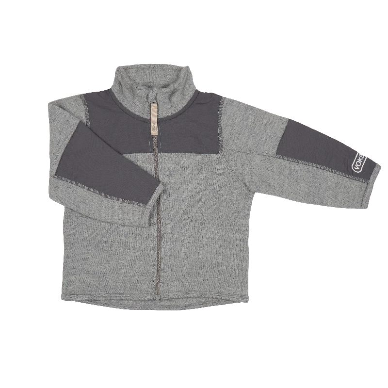 Voksiâ® Wool Jacket Fleece   Melan Grey fra Voksi Tøj