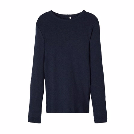Hulmønster Bluse Vitte Dark Navy fra Name It