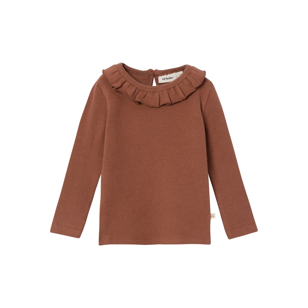 Langærmet Bluse Thora Carob Brown fra Lil Atelier