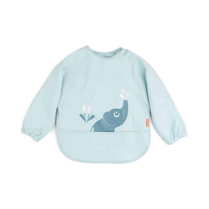 Sleeved Pocket Bib Elphee Blue fra Done By Deer