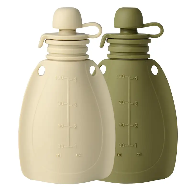 Smoothie Flaske 2 Pak   Beige  Moss Green fra Mininor