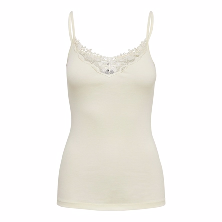 Blonde Top Kira Cloud Dancer fra Only