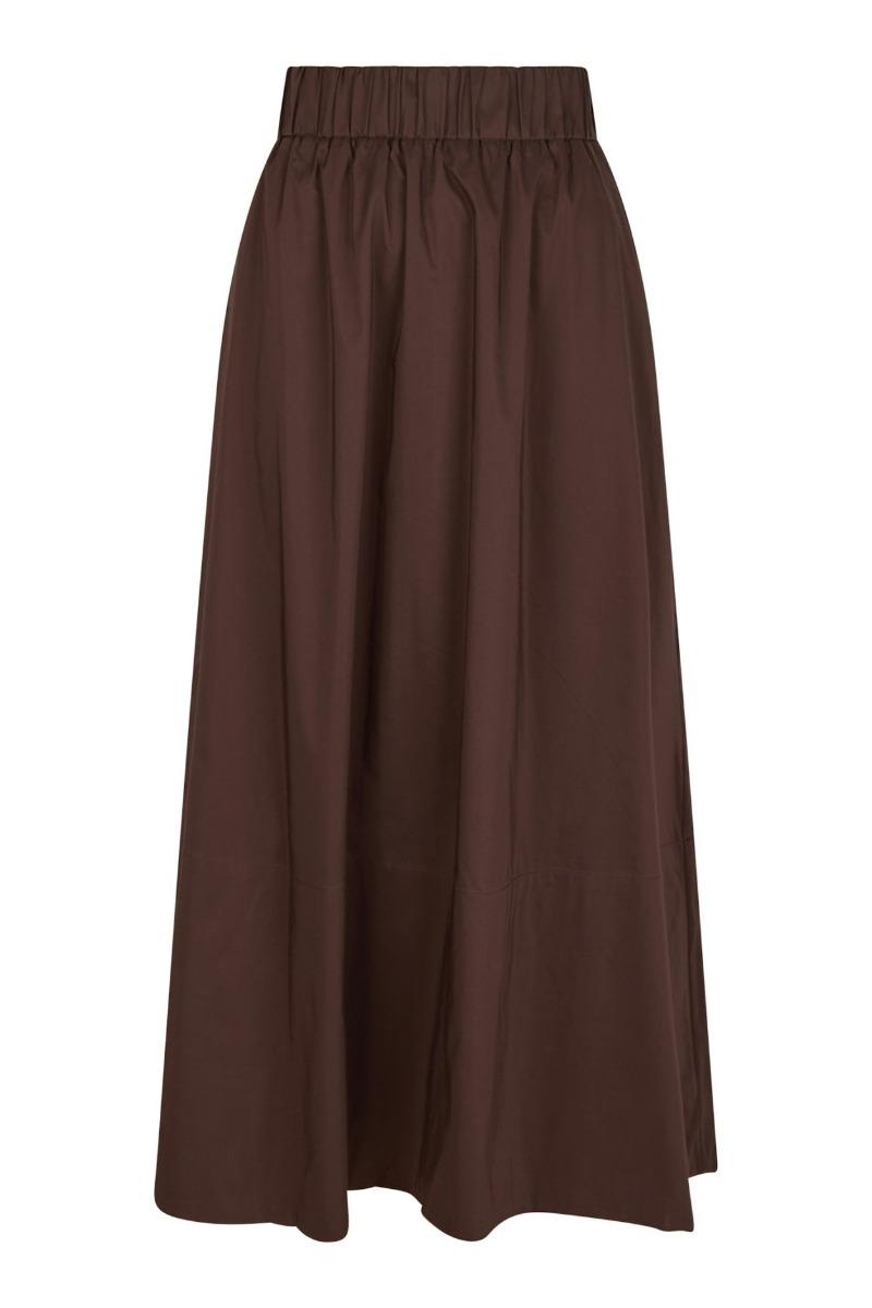 Nederdel   Yara Poplin Skirt   Dark Brown fra Neo Noir