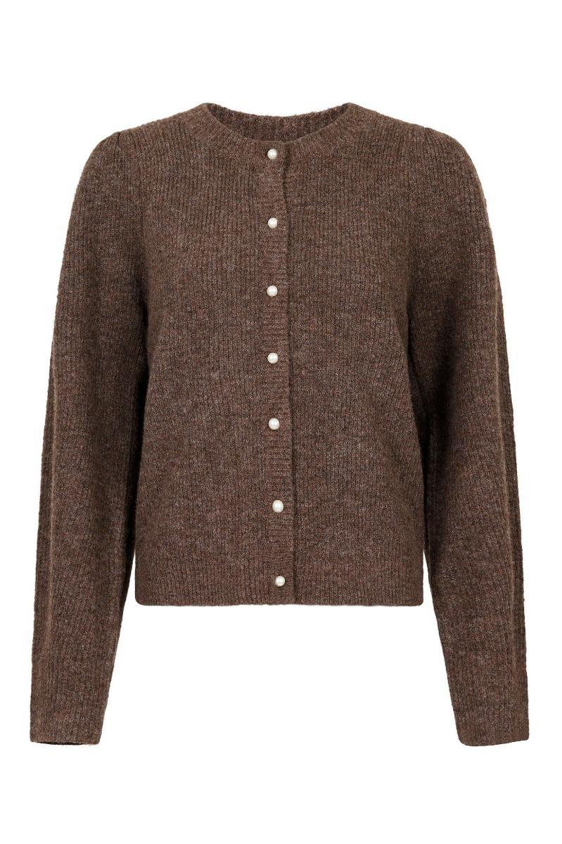 Cardigan   Nuna Knit Cardigan   Brown Melange fra Neo Noir