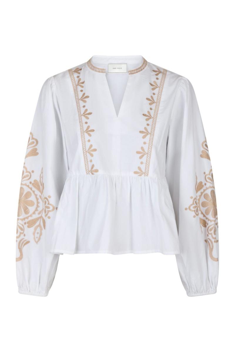 Bluse Ginia Emb Blouse Off White fra Neo Noir
