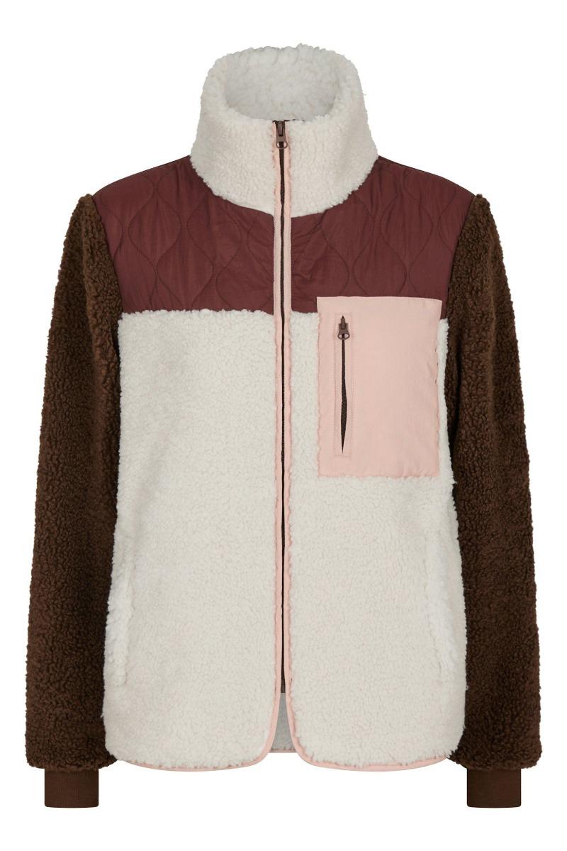 Jakke Eagle Contrast Teddy Jacket Burgundy fra Neo Noir