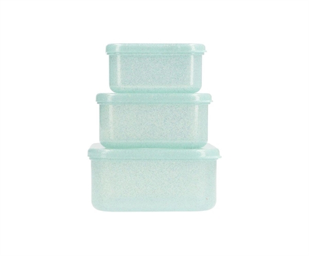 3 Pak Madkasser Glitter Aqua fra Tutete