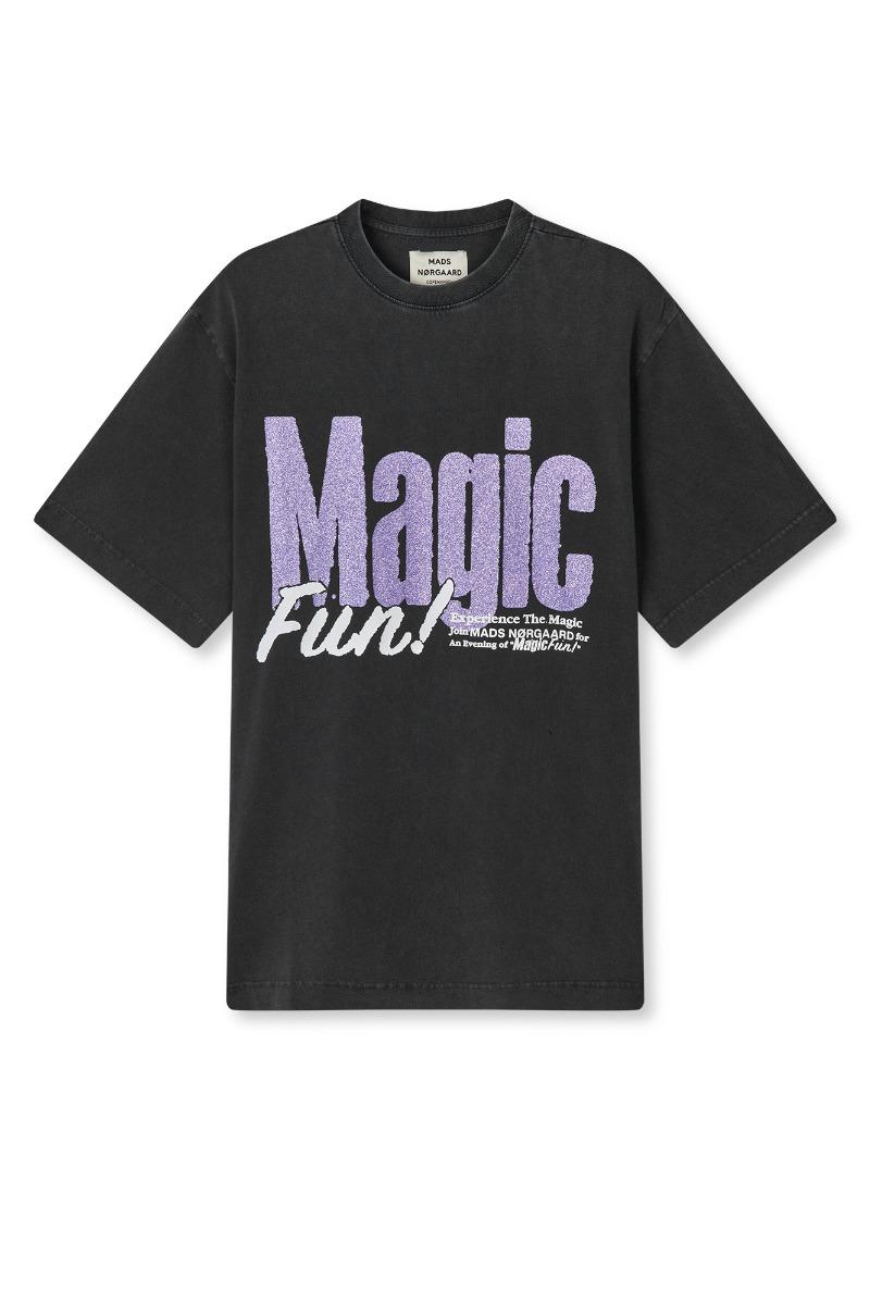 T Shirt   Cotton Jersey Dassel Tee   Black Purple fra Mads Nørgaard
