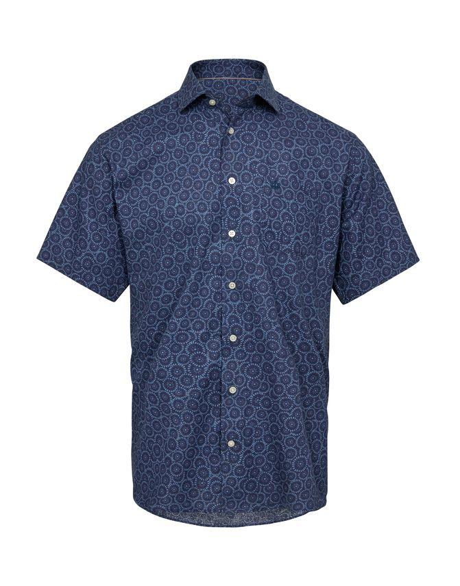 S S Regular Fit Linen fra Black Blue