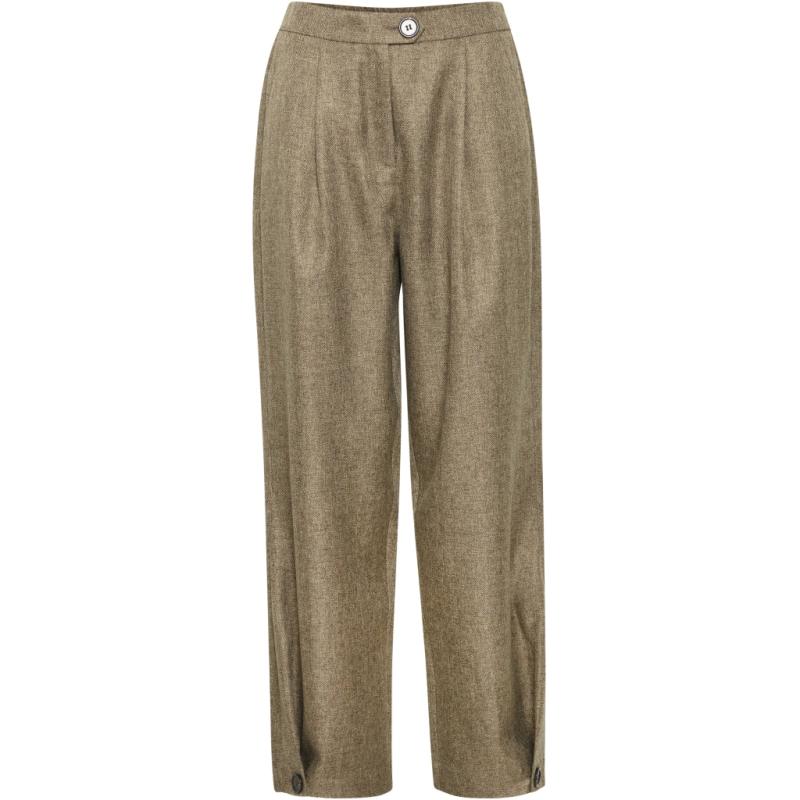 Dame Bukser Byestnio   Military Olive Melange fra B.young