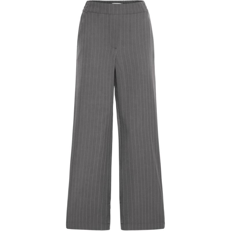 Dame Bukser Bymmidde   Dark Grey Mel. Pinstripe Mix fra B.young