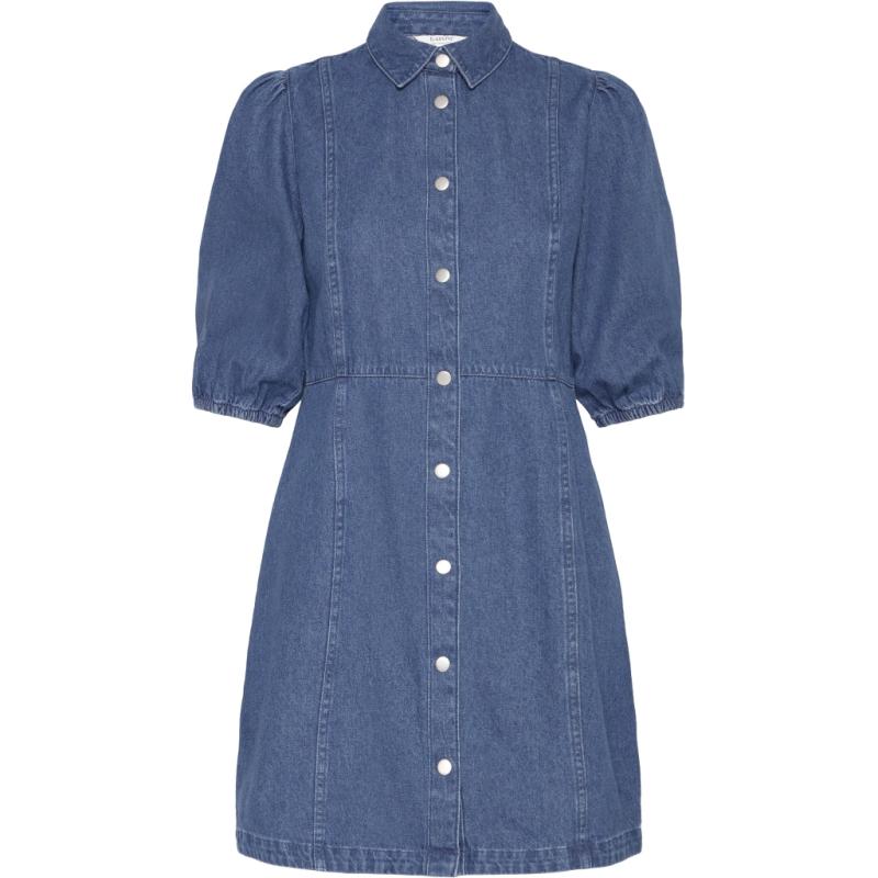 Dame Kjole Bykapuca   Mid Blue Denim fra B.young