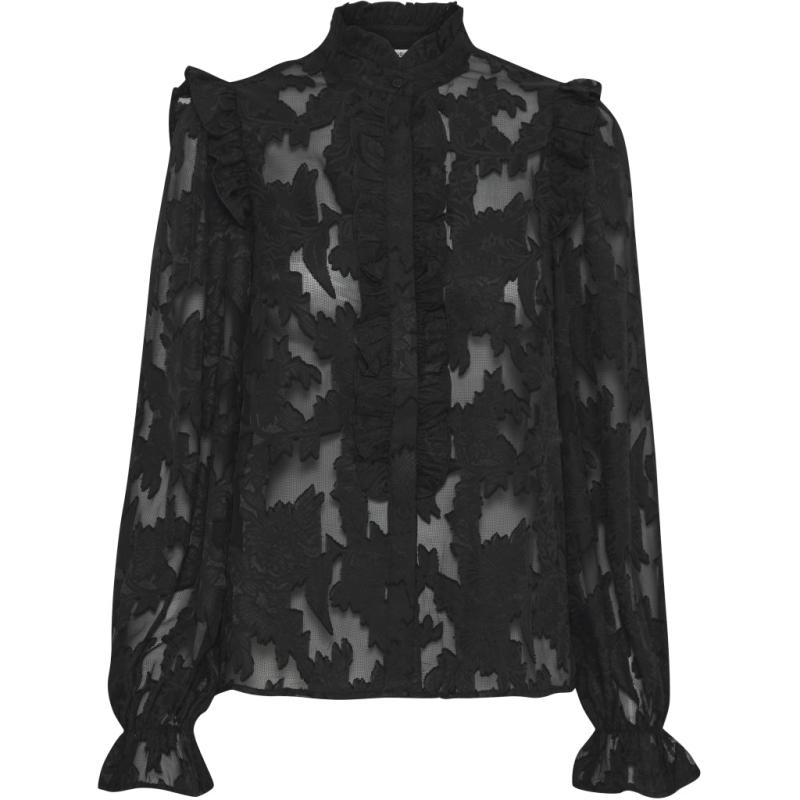 Dame Skjorte Byiflor   Black fra B.young