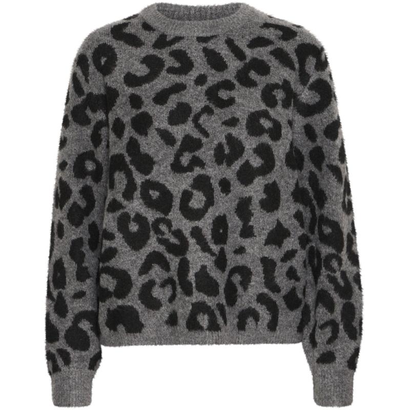 Dame Strik Bxminya   Mid Grey Melange Mix fra B.young