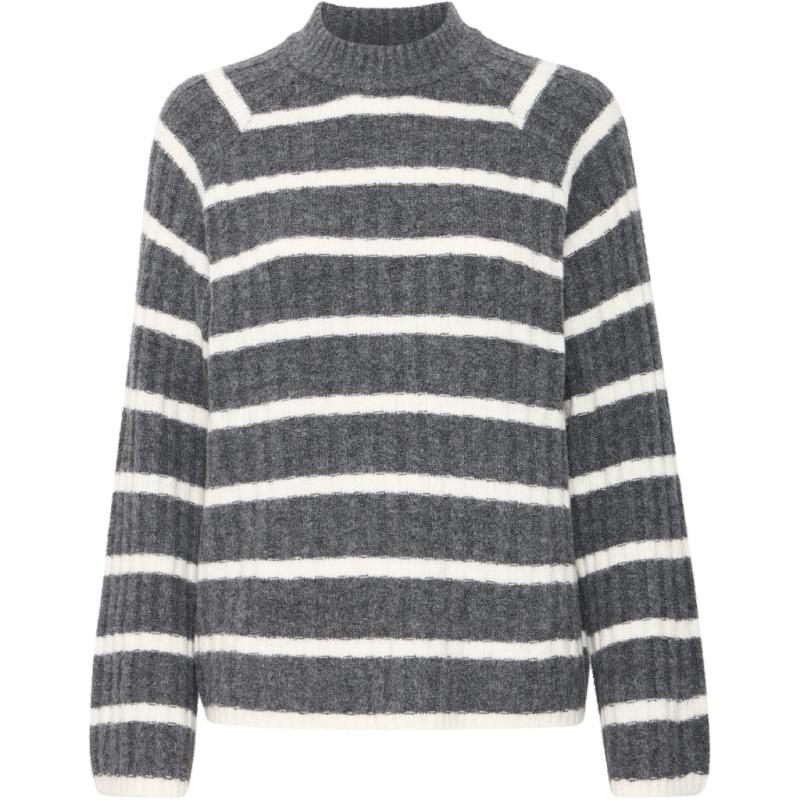 Dame Strik Bymarianne   Dark Grey Melange Mix fra B.young