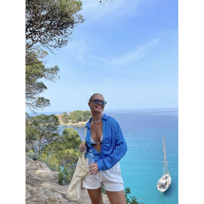 Barbara Kristoffersen Bluse Bk128   Malibu Blue fra Rosemunde