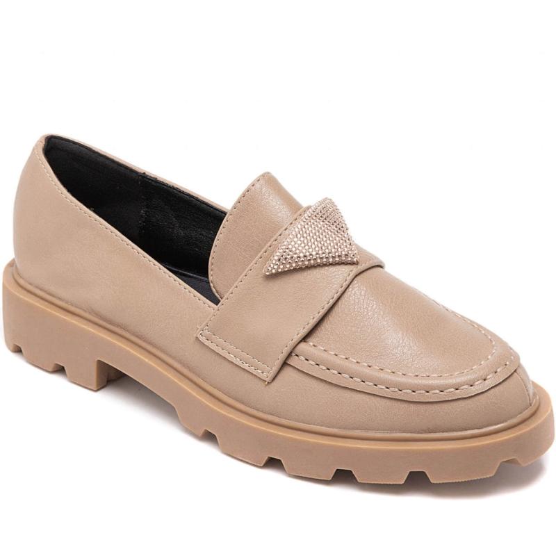 Kikka Dame Loafers 8021   Kaki fra Shoes