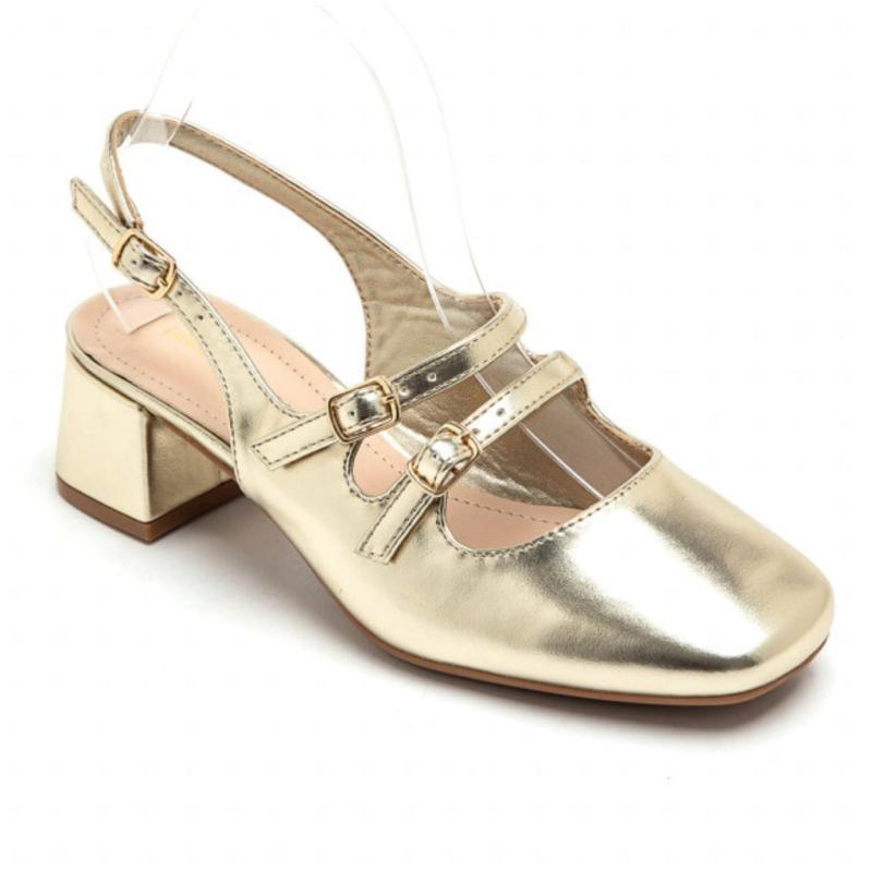 Alva Dame Balleriner 3215   Gold fra Shoes
