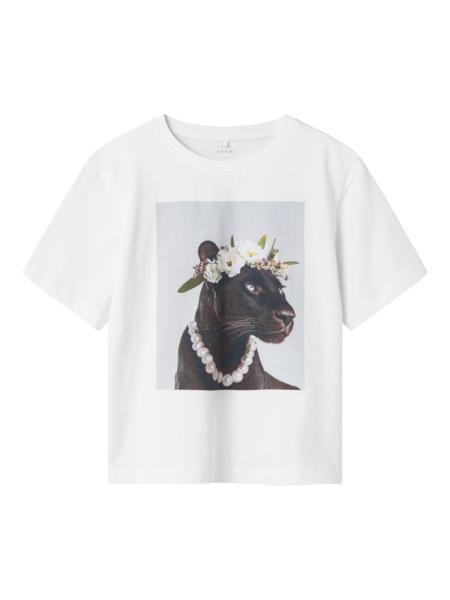 T Shirt Votea Bright White Panther fra Name It