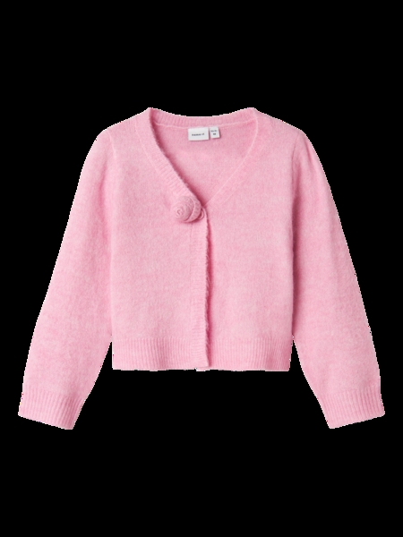 Kort Strik Cardigan Darine Pink Frosting fra Name It
