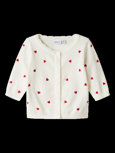 Baby Strik Cardigan Fisilly Cloud Dancer fra Name It