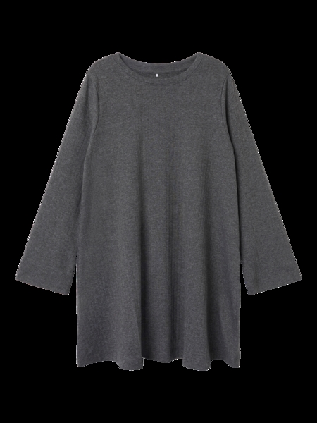 Rib Kjole Olenia Dark Grey Melange fra Name It