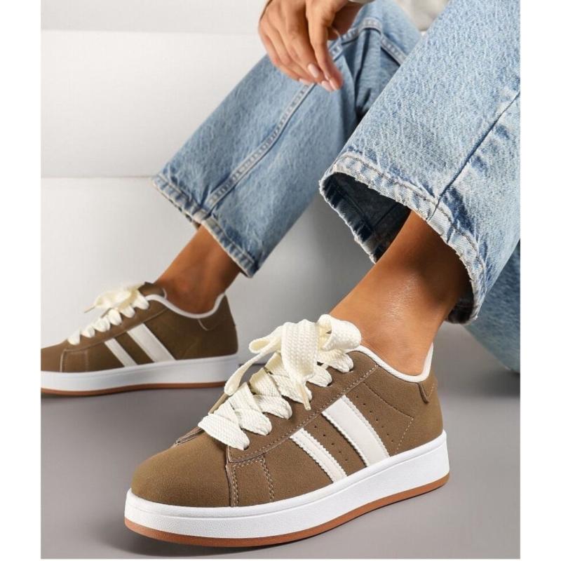 Ginette Dame Sneakers A 123   Kaki fra Shoes