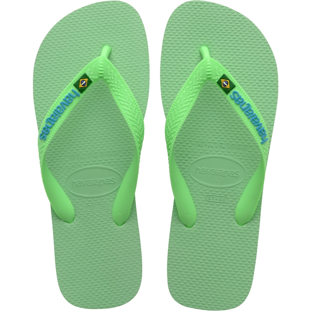 Slippers Unisex Brazil Logo 4110850   Green Garden6617 fra Havaianas