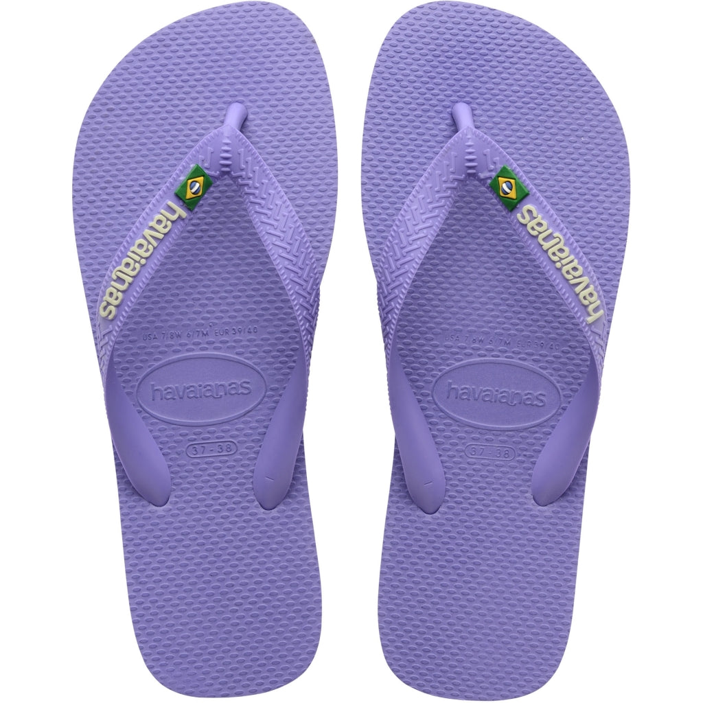 Slippers Unisex Brazil Logo 4110850   Purple Paisley9053 fra Havaianas