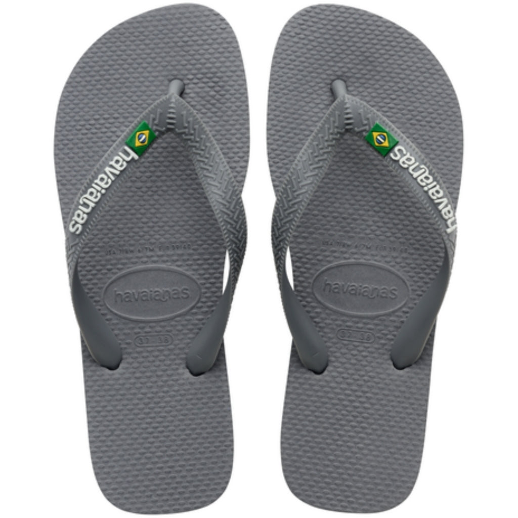 Slippers Unisex Brazil Logo 4110850   Steel Grey fra Havaianas