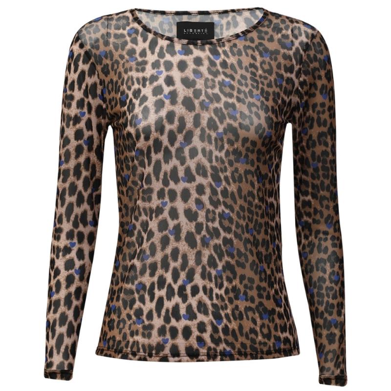 Libertã Dame Bluse Mesh   Lux Leo Cobolt Heart fra Liberté