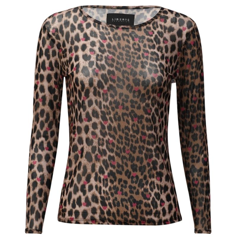 Libertã Dame Bluse Mesh   Lux Leo Rasberry Heart fra Liberté
