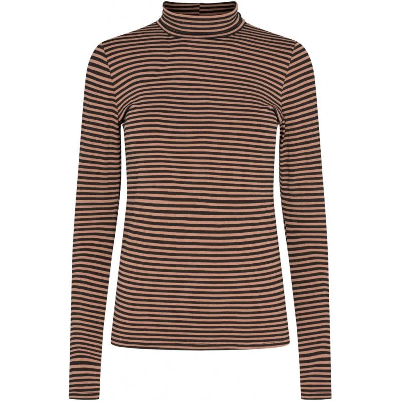 Liberte Dame Bluse Talia   Sand Black Stripe fra Liberté