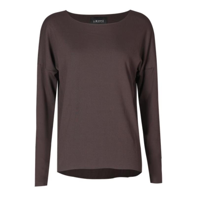Dame Top Alma Fleece 9354   Dark Chocolate fra Liberté