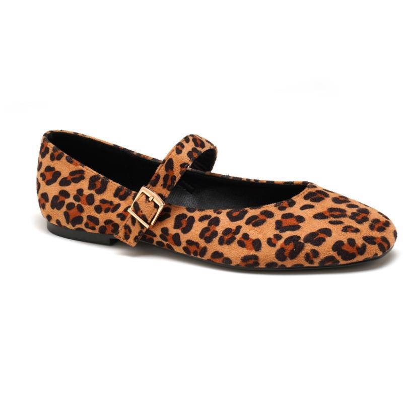 Mandoline Dame Ballerina Sko 8225   Leopard fra Shoes